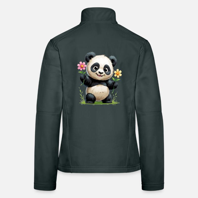 Salutation fleur de panda Veste en tissu softshell Femme