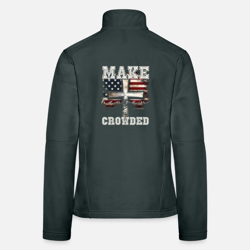 Make Heaven Crowded Cross Flag Design Women's Softshell Jacket
