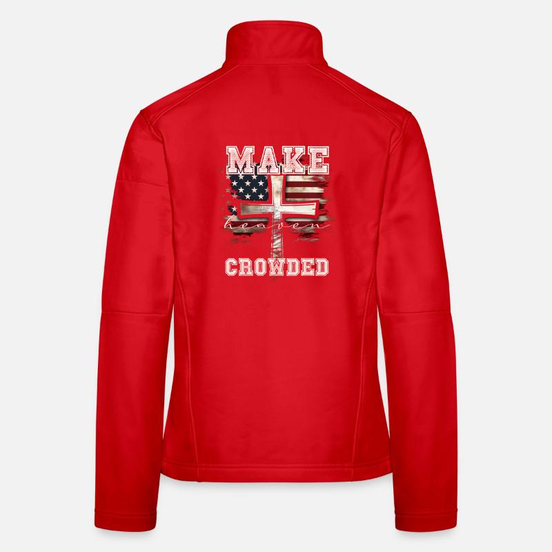 Make Heaven Crowded Kreuz Flagge Design Frauen Softshelljacke