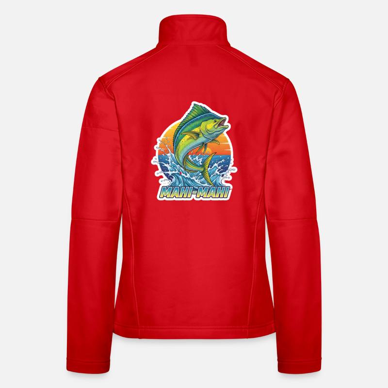 Saut de Mahi Mahi au coucher du soleil Veste en tissu softshell Femme