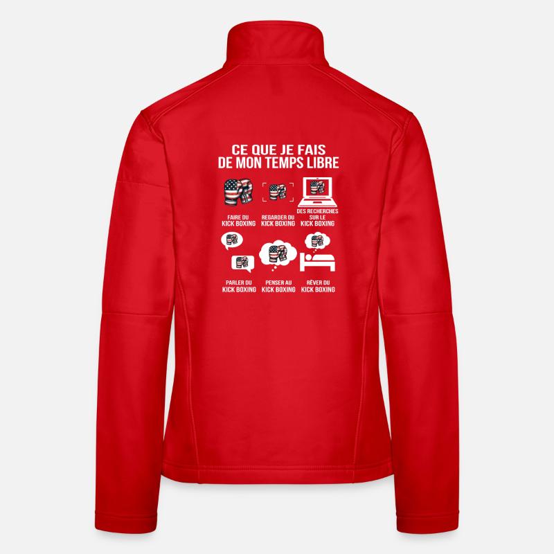 Ce que je fais de mon temps libre Boxe americaine Veste en tissu softshell Femme