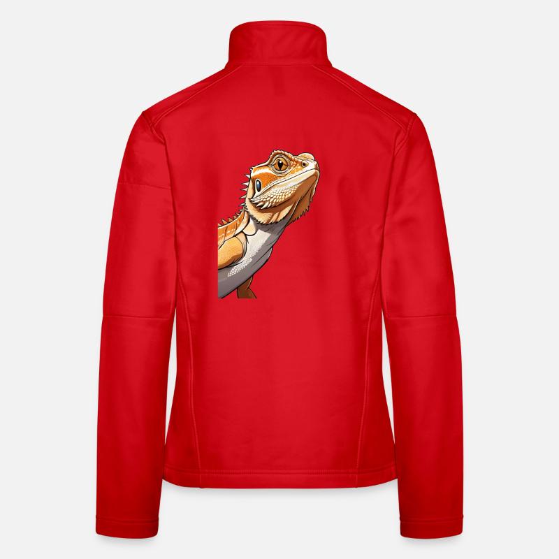 Bartagame Orange Illustration Frauen Softshelljacke