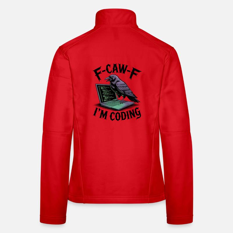 RabenCoder: Code Raven am Laptop Frauen Softshelljacke
