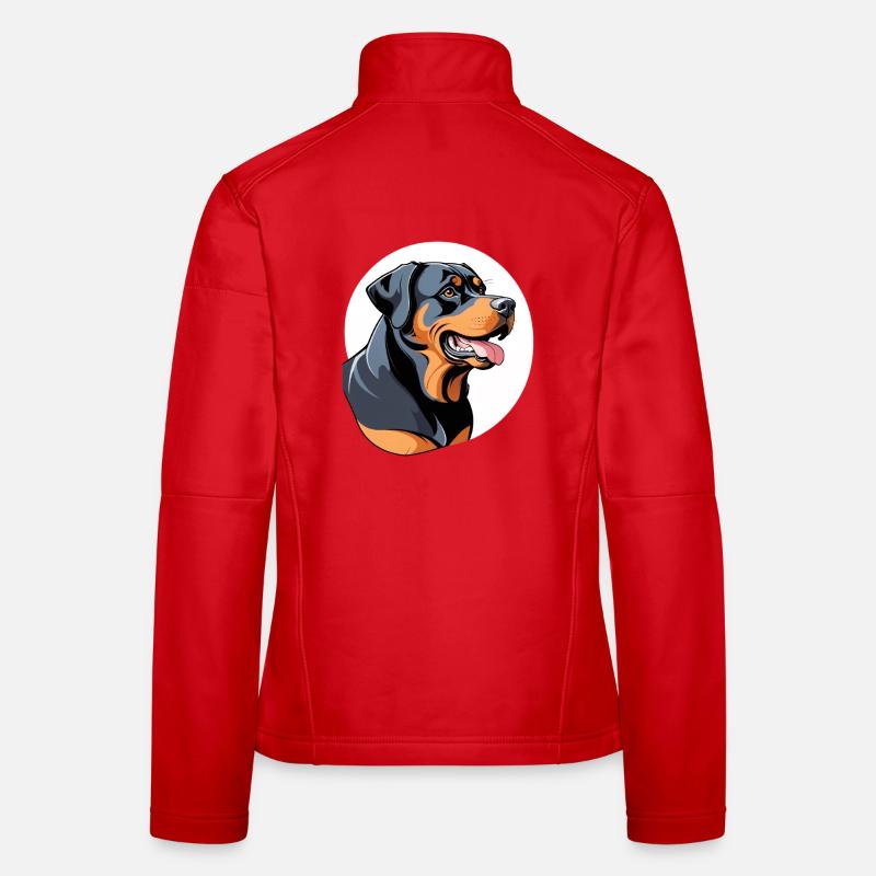 Rottweiler Bloc de couleur Portrait Veste en tissu softshell Femme