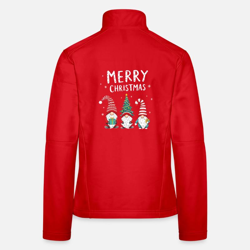 Joyeux Noël Gnome et arbre de Noël Veste en tissu softshell Femme