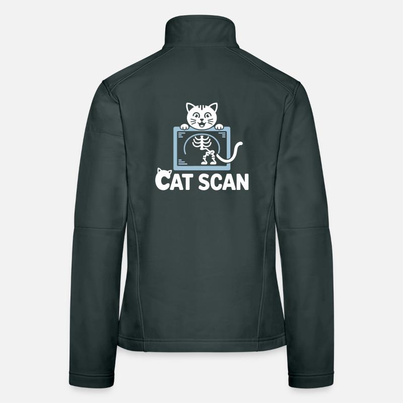Cat Scan Graphique à rayons X pour chat Veste en tissu softshell Femme