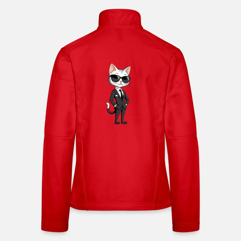 Héros chat élégant en costume Veste en tissu softshell Femme