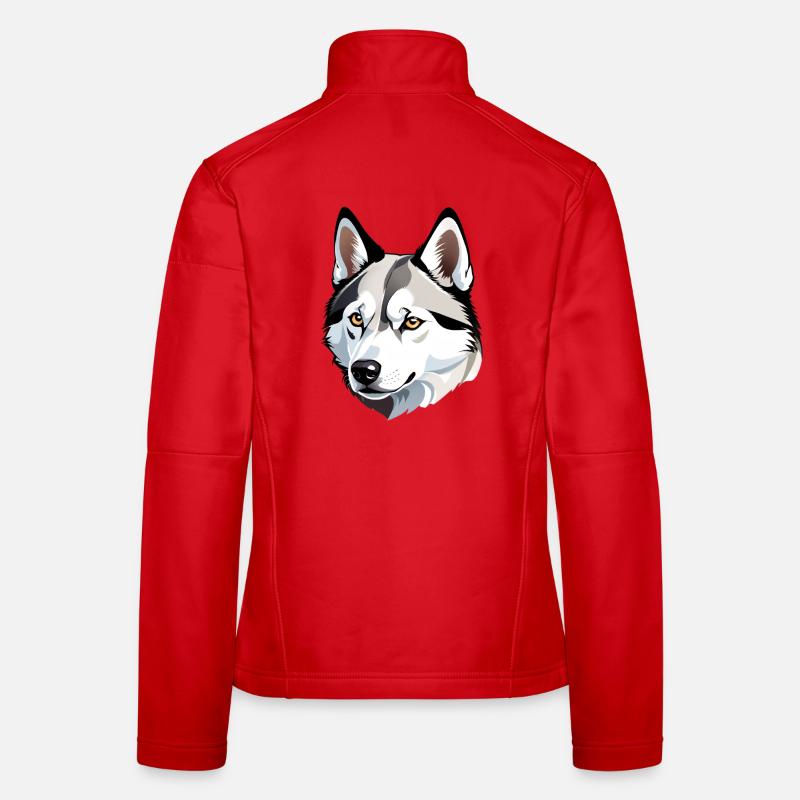Wolf Head Head Illustration Women's Softshell Jacket