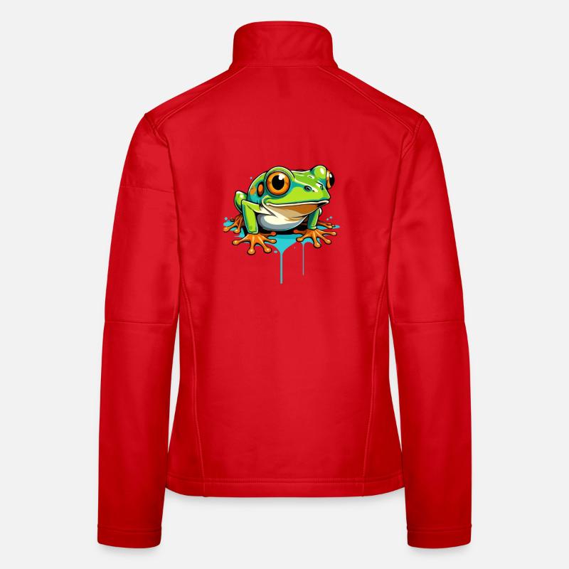 Frog Graffiti Neon Splash Women's Softshell Jacket