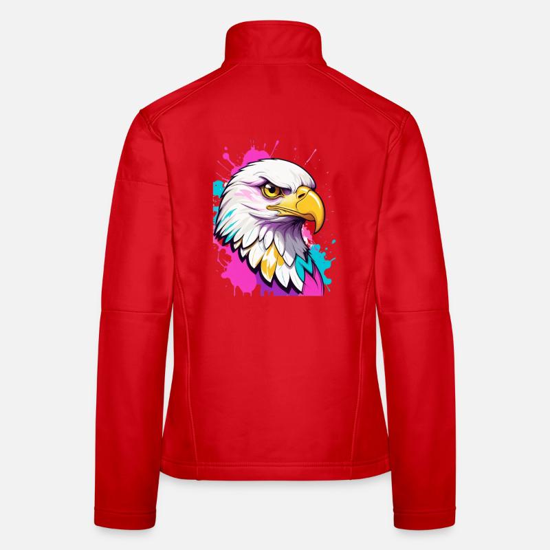 Colorful Eagle Graffiti Portrait Women's Softshell Jacket