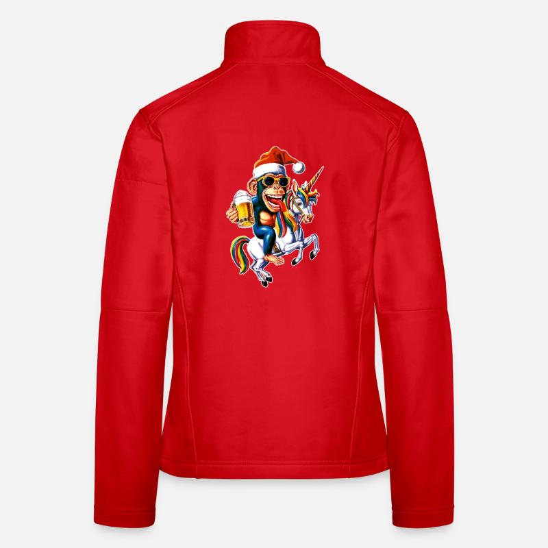 Affe Weihnachten Einhorn Frauen Softshelljacke
