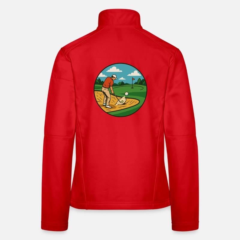 Funny Golf Swing Golfer Golf Course Play Golf Women's Softshell Jacket
