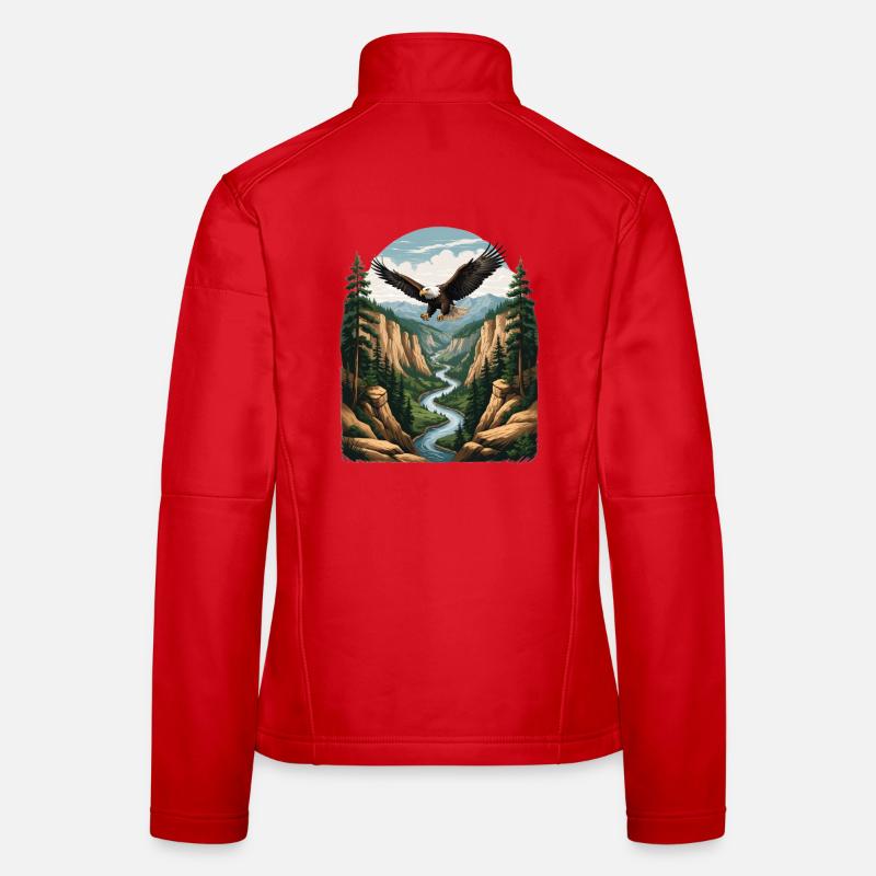 Eagle over gorge forest Women's Softshell Jacket