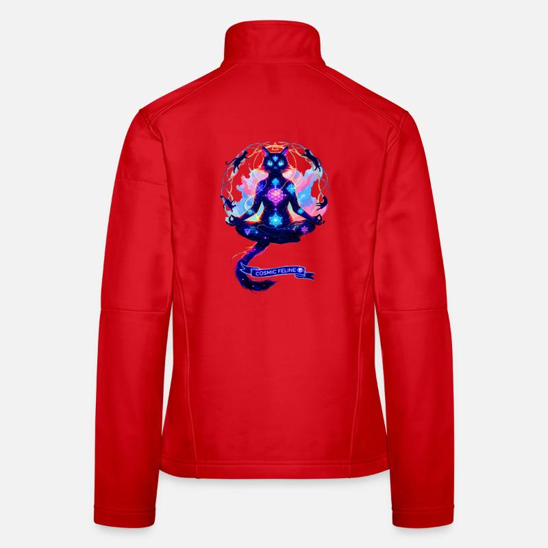 Cosmic Chakra Katze Frauen Softshelljacke
