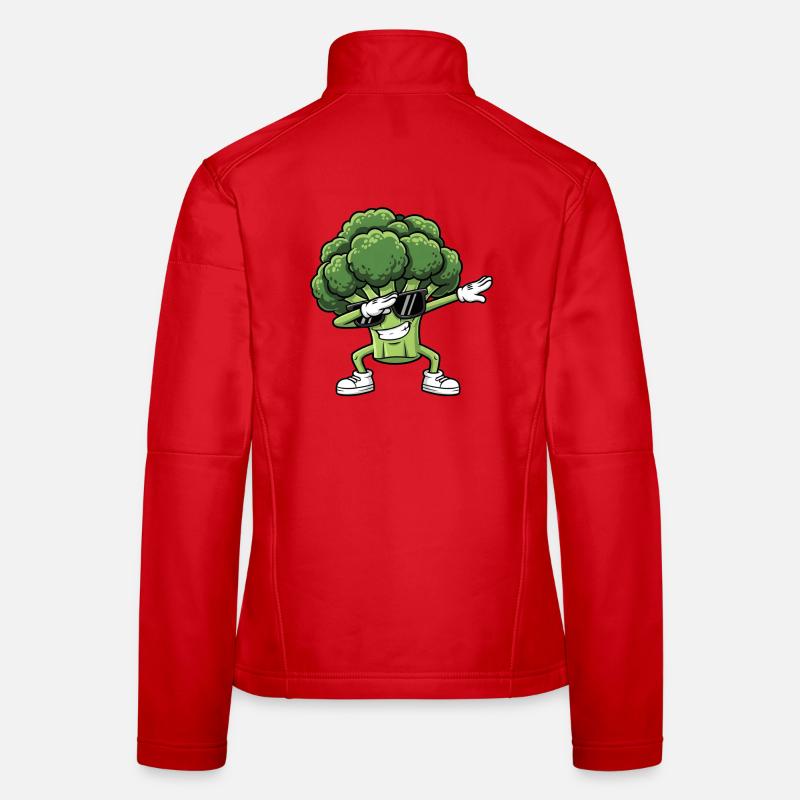Broccoli Cool Dancer with Glasses Women's Softshell Jacket