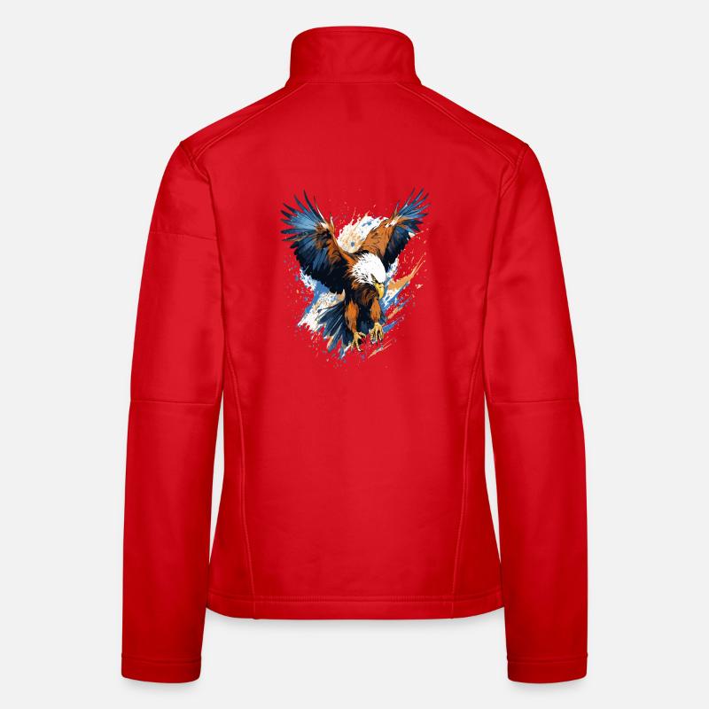Stürmischer Adler Spritzkunst Frauen Softshelljacke