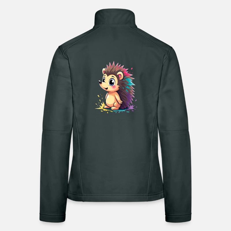 Rainbow spine hedgehog Women's Softshell Jacket