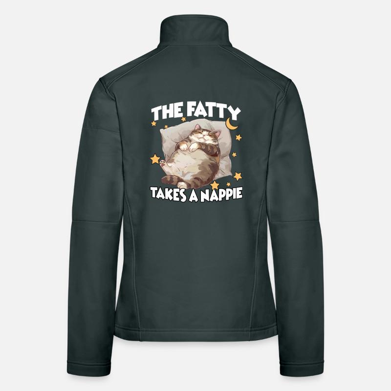 Gift for cat lovers & late risers Women's Softshell Jacket