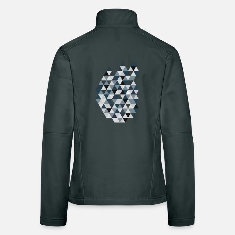 Blue Triangle Mosaic Geometry Triangles Women's Softshell Jacket