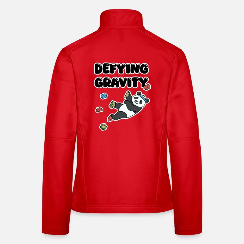 Chill Panda Climbing | Defying Gravity Bouldering - Frauen Softshelljacke - Rot