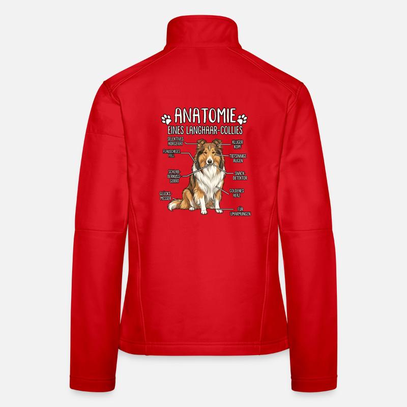 Long-haired Collie: The True Anatomy Women's Softshell Jacket