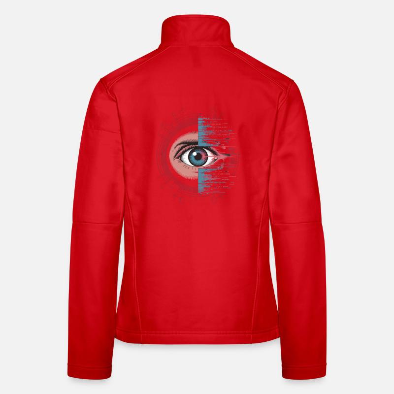 Futuristic eye with glitch effect Women's Softshell Jacket