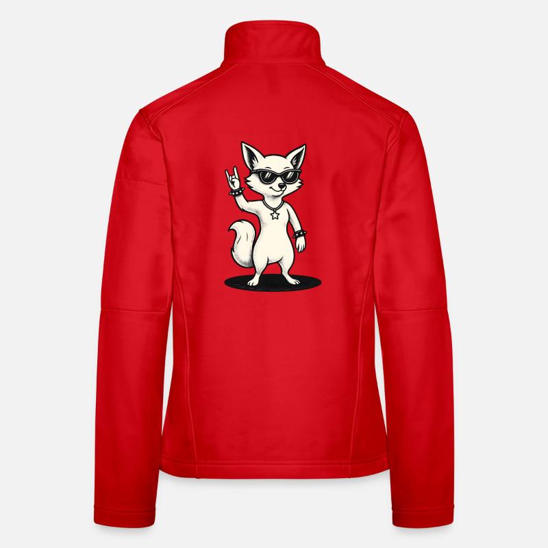 Renard berçant avec lunettes de soleil signe de main Veste en tissu softshell Femme