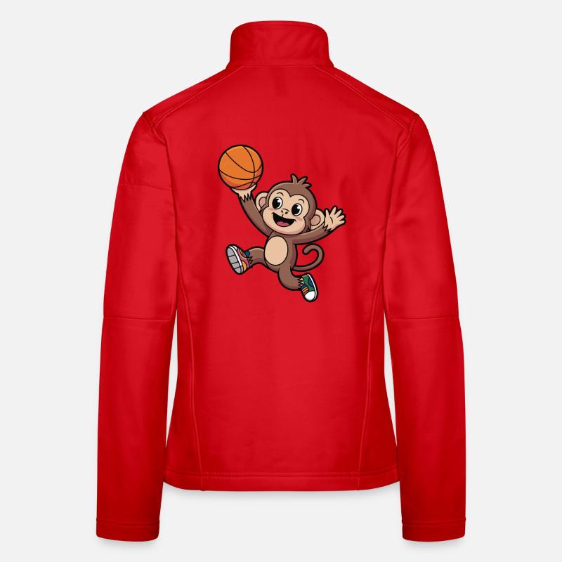Monkey dunking basketball Women's Softshell Jacket