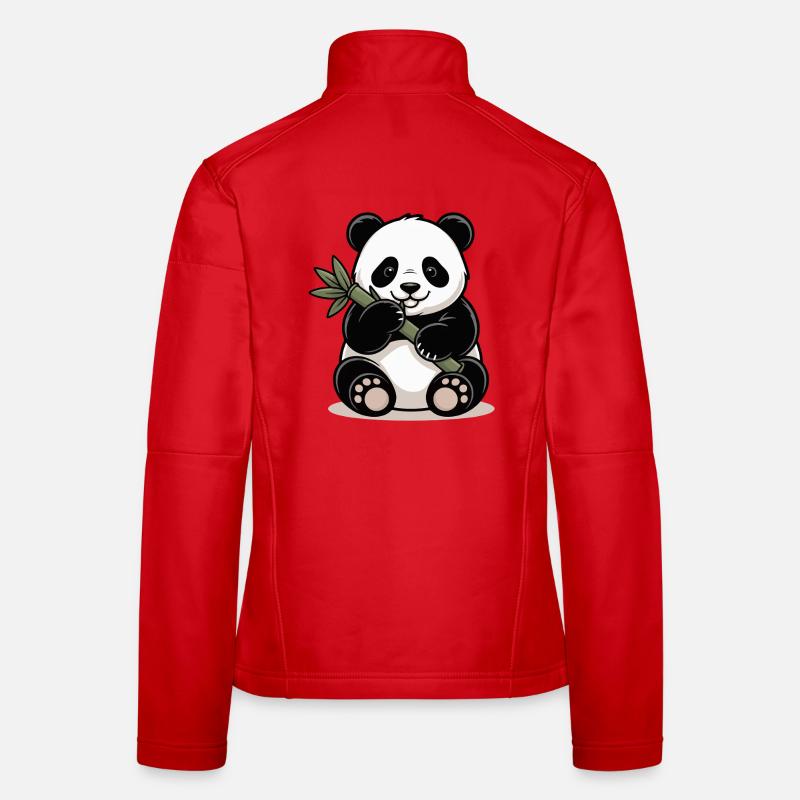Panda with bamboo stick Women's Softshell Jacket