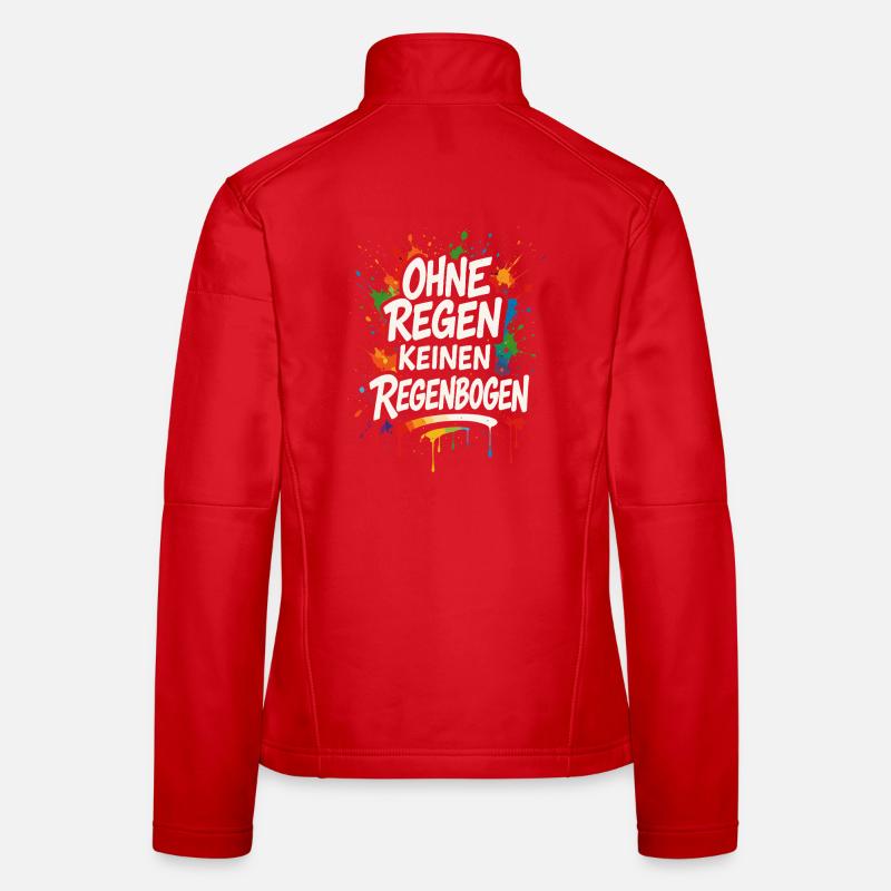 Rainbow Saying Shirt, Thinking Positive Women's Softshell Jacket