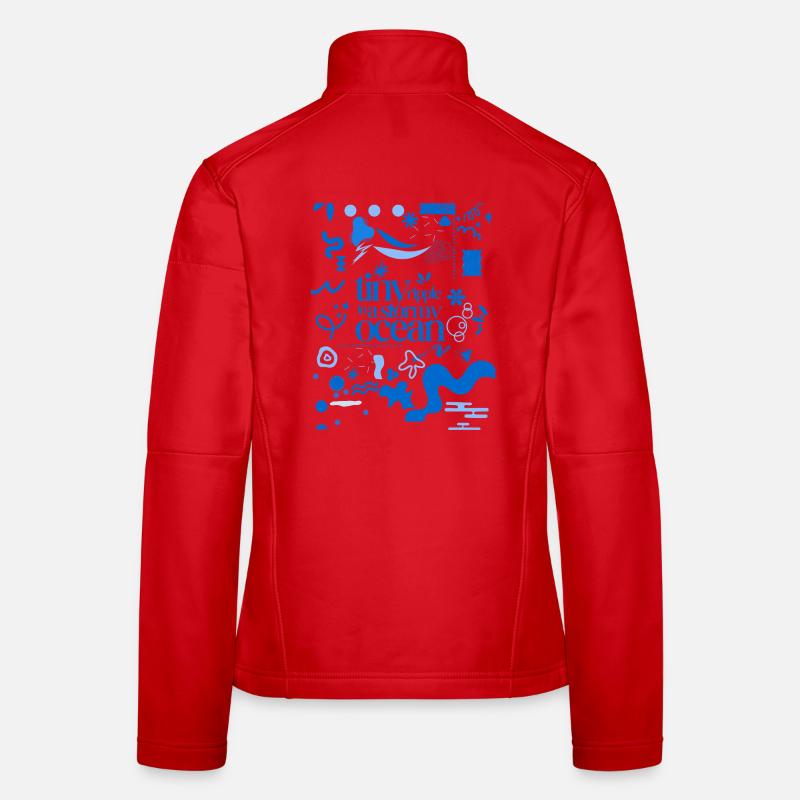 Tiny ripple in a stormy ocean (busy pattern) - Women's Softshell Jacket - red