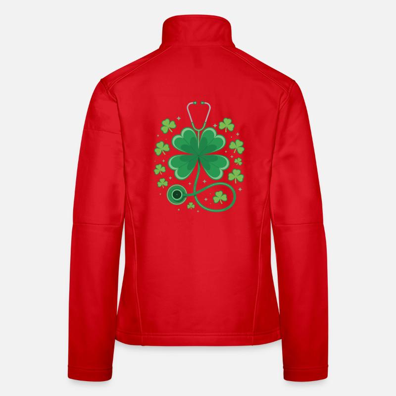 Shamrock Stethoscope Design Women's Softshell Jacket