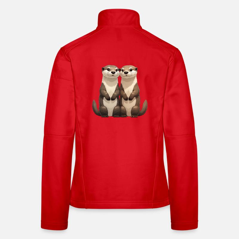 Zwei niedliche Erdmännchen Frauen Softshelljacke