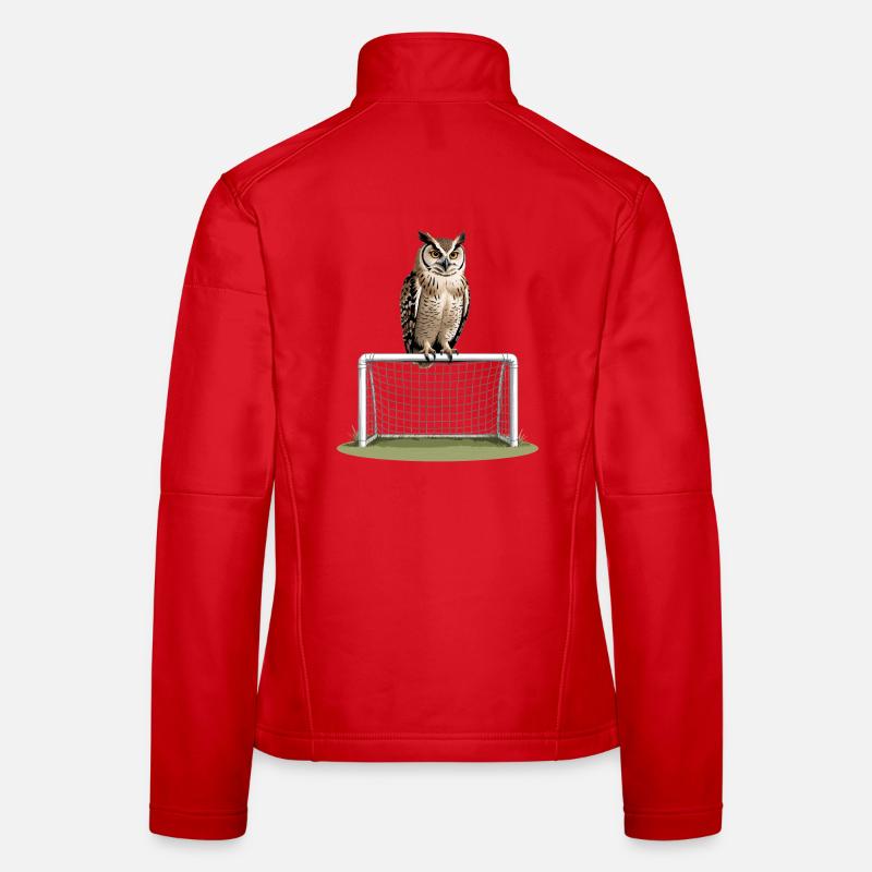 Eule auf Torrahmen – Nachtspiel - Frauen Softshelljacke - Rot