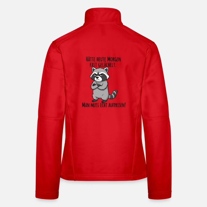 Almost Smiled – Grumpy Raccoon Morning Grouch Women's Softshell Jacket