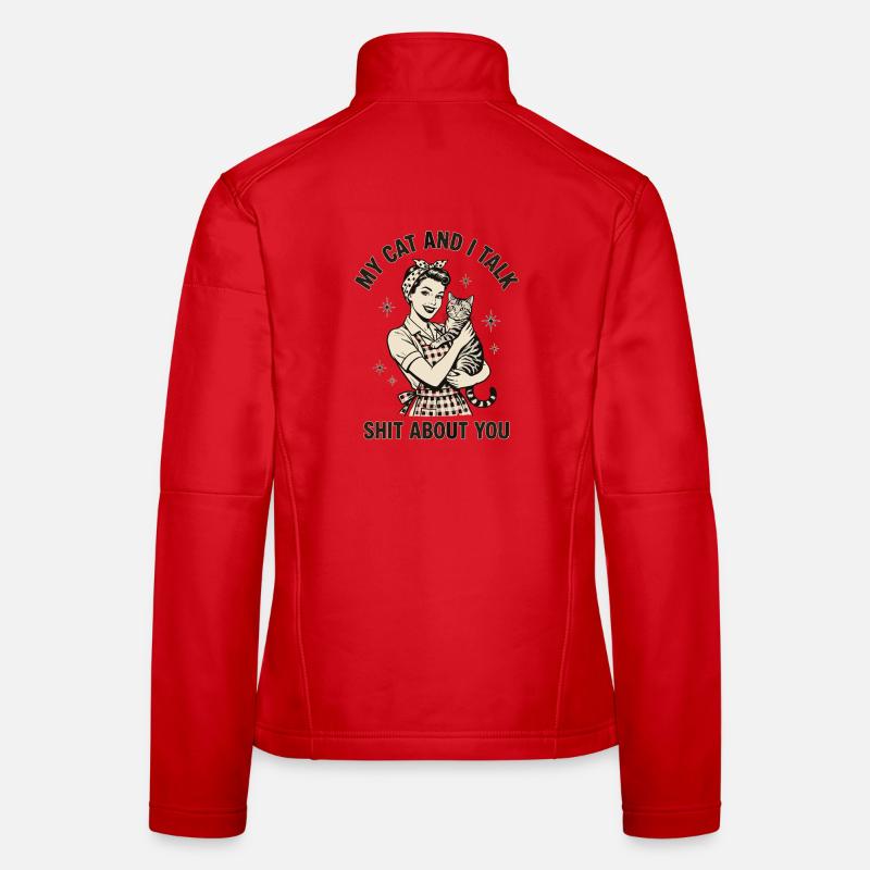 Mon chat et moi parlons n’importe quoi – Design de maman de chat Veste en tissu softshell Femme