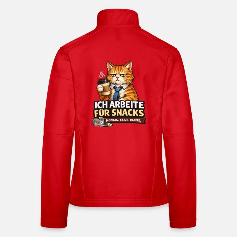 I work for Snacks – Office Cat Women's Softshell Jacket