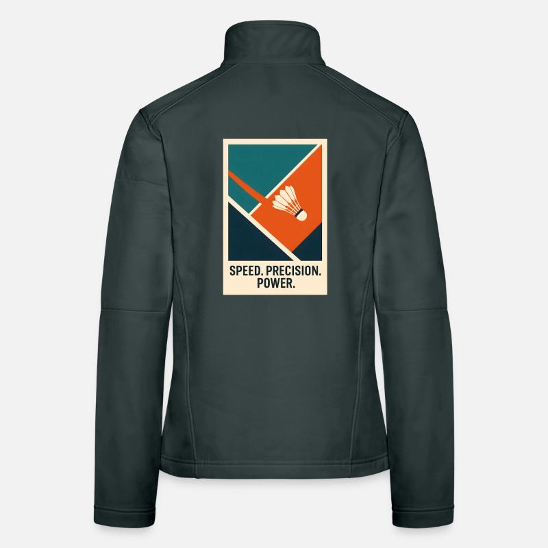 Speed Precision Power | Badminton Statement Frauen Softshelljacke