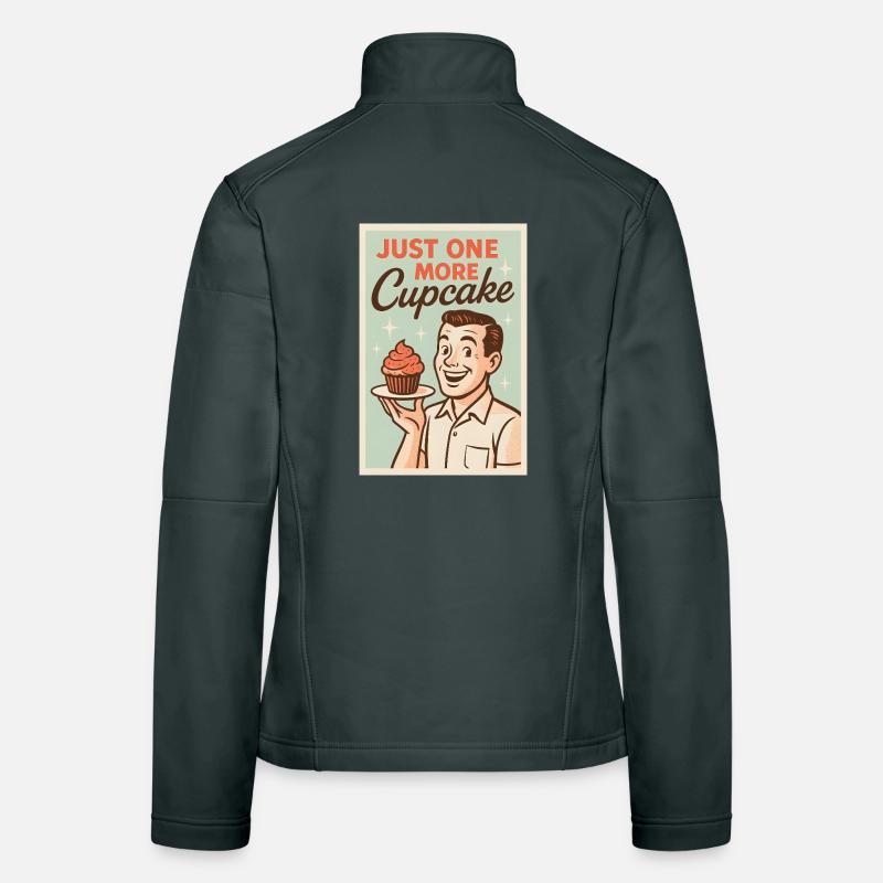 Just one more cupcake | Cupcake Humor Retro Women's Softshell Jacket