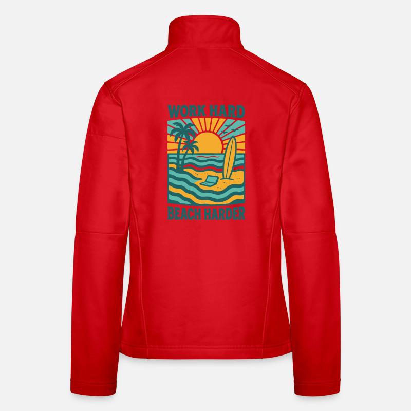 Work Hard, Stranded Harder | Bali Beach Life Women's Softshell Jacket
