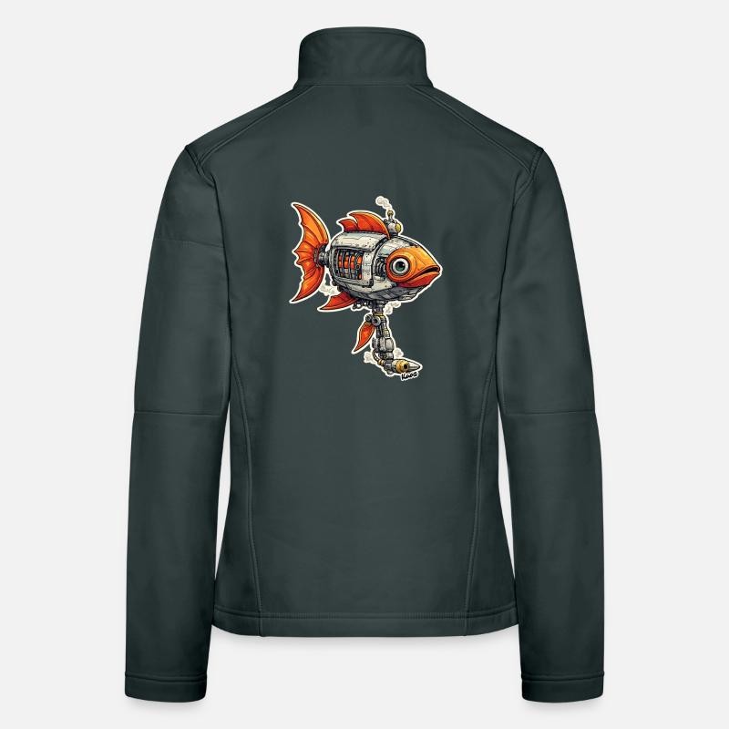 Steampunk Fish Robot Robot Fish Women's Softshell Jacket