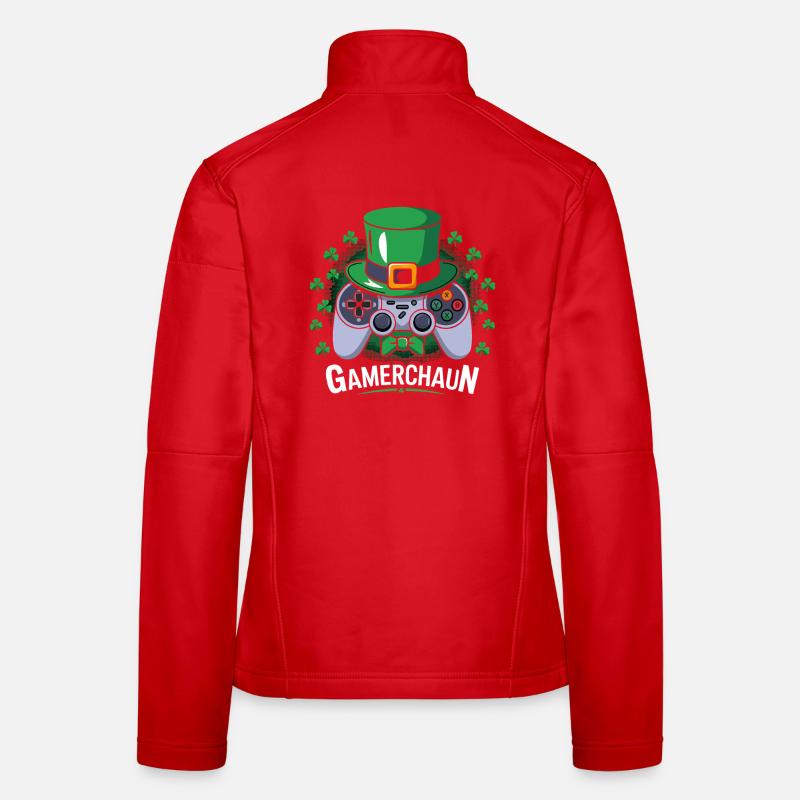 GameChaun Leprechaun Controller Motiv Frauen Softshelljacke