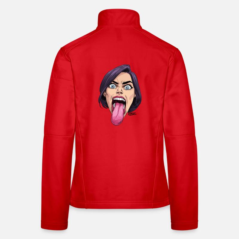 Tongue Out: Comic Expression Women's Softshell Jacket