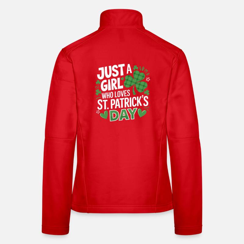 Nur ein Mädchen liebt St. Patrick's Day Frauen Softshelljacke