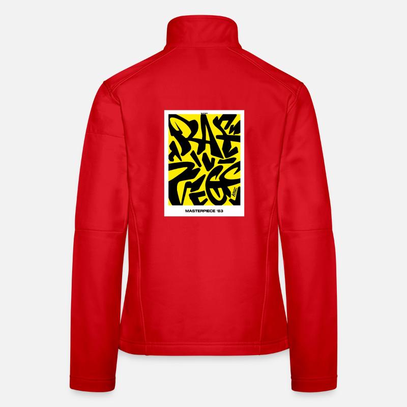 Chef-d’œuvre 83 : graffiti jaune-noir Veste en tissu softshell Femme