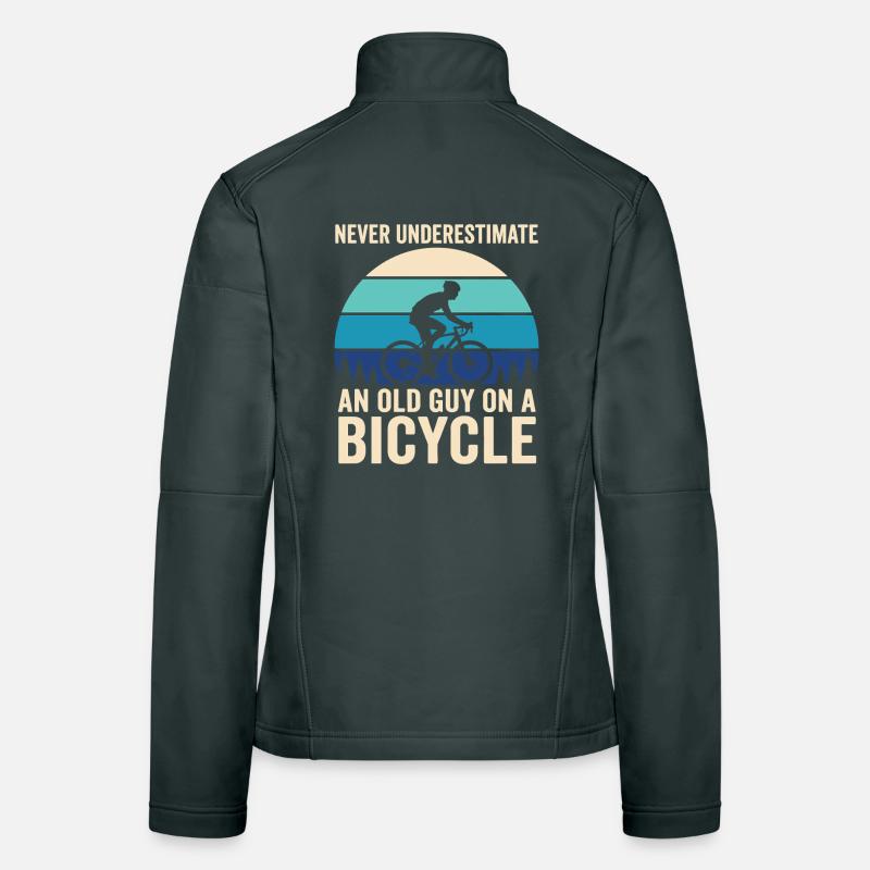 Never Underestimate Old Guy Bicycle Women's Softshell Jacket