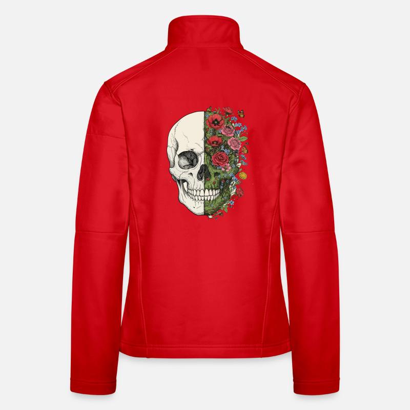 Skull Flowers Butterfly - Women's Softshell Jacket - red