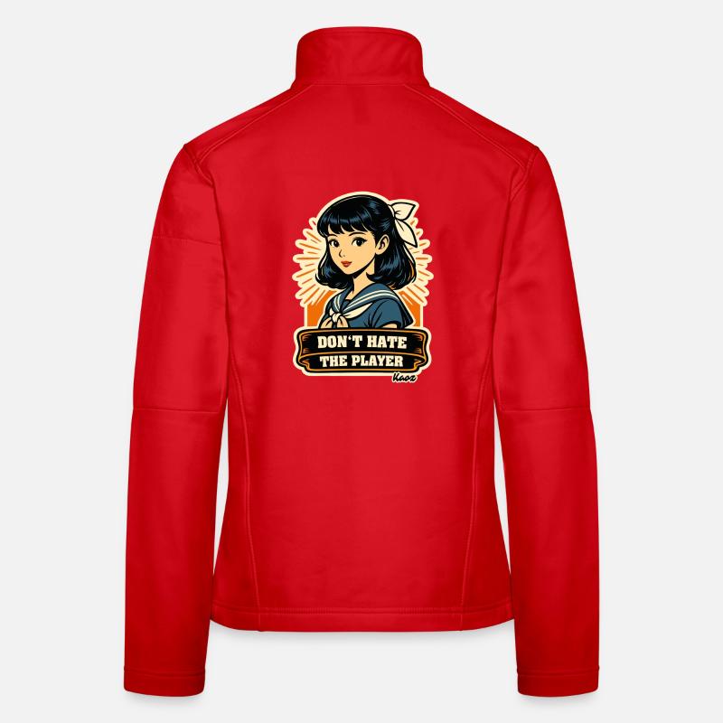 Retro girl with saying Don't hate the player Women's Softshell Jacket