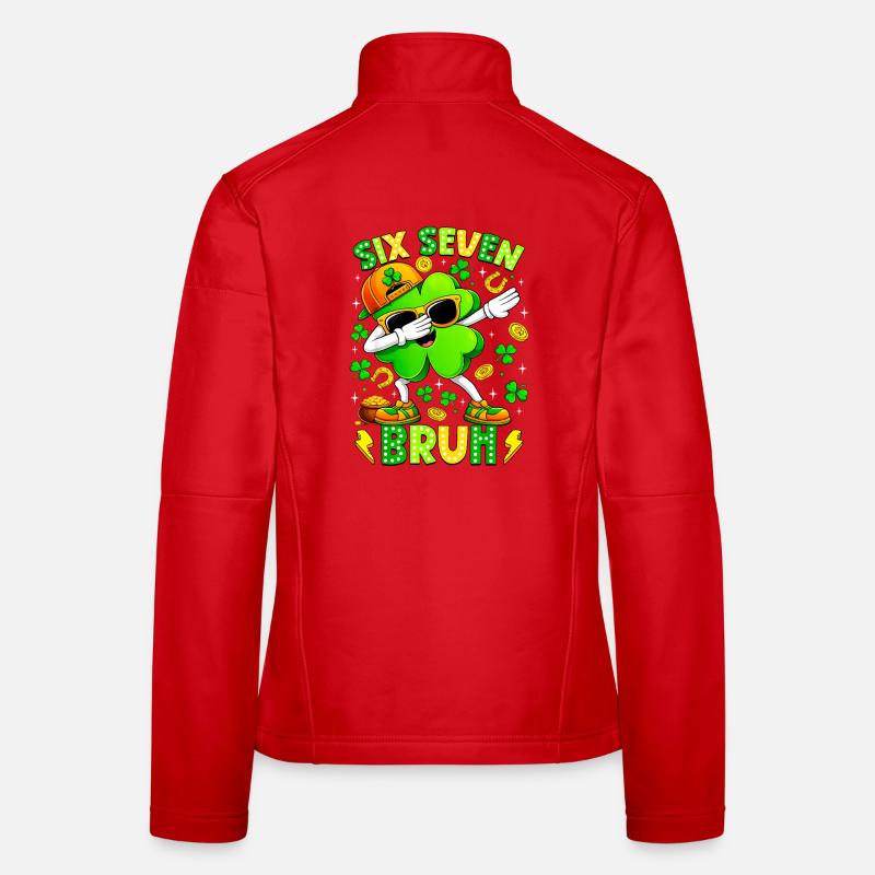 Six Seven Bruh Meme 67 St Patrick Day Women's Softshell Jacket