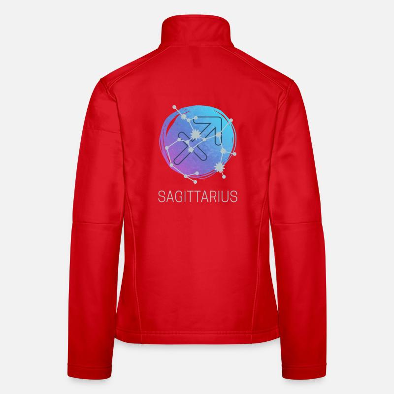 Sagittaire Sagittaire Conception du zodiaque Veste en tissu softshell Femme